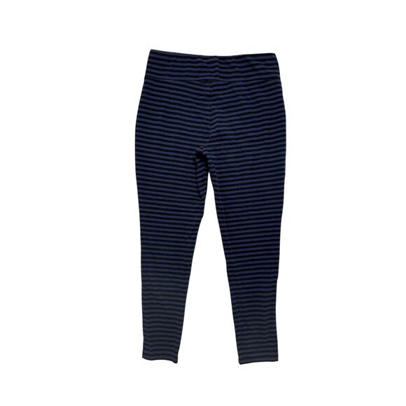 LOVE HANNA ANDERSSON Blue Black Stripe Cotton Stretch Leggings Size Large Lounge - Picture 2 of 6